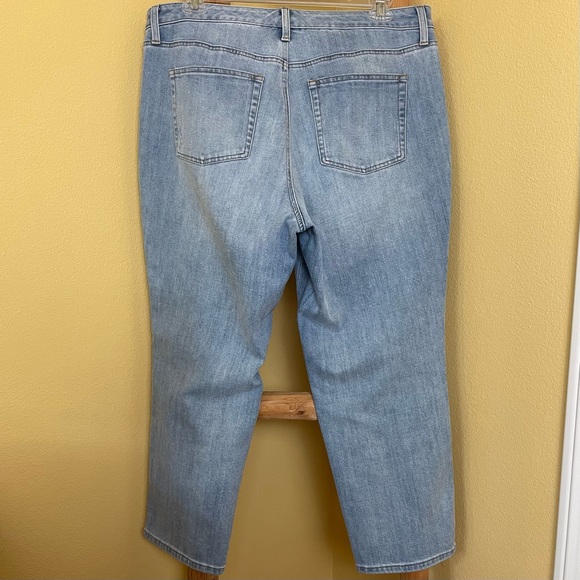 Talbots Modern Ankle High Rise Jeans 16W w/Side Stripe Sea Glass Light Wash - Picture 12 of 12